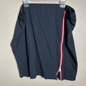Hunter Black Mini Skirt with Red Zipper